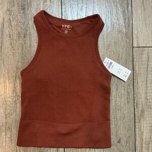 YPB Your Personal Best XXS Rust Ribbed Racerback‎ Tank Top Athletic Activewear